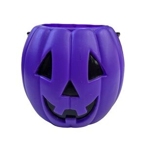 Lisa Frank Vintage Rare Halloween 5.5” Blow Mold Pumpkin Pale Bucket